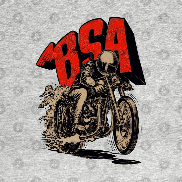 Vintage Retro BSA Street Racer Motorcycle Motormaniac by MotorManiac